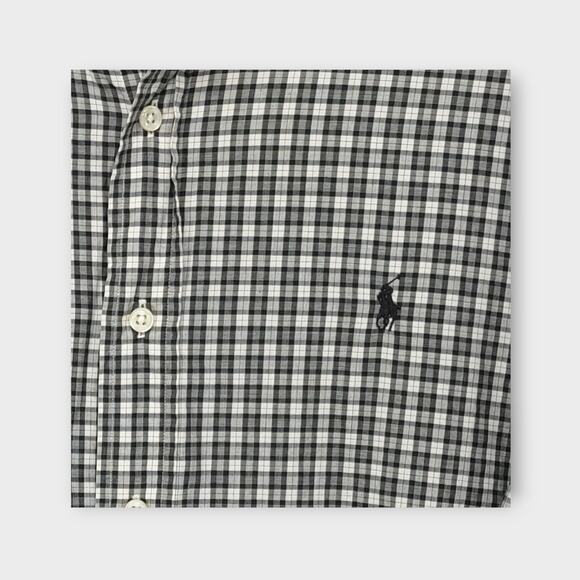 Mens Ralph Lauren BLAKE Black & White Checkered Long Sleeve Button Down Shirt XL - Picture 3 of 5